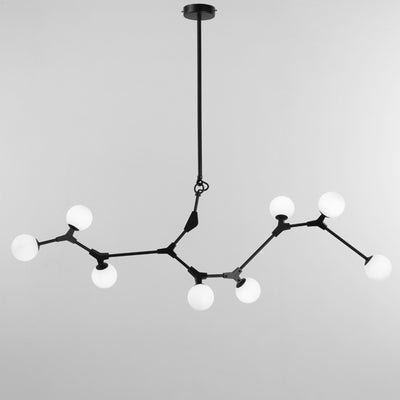 Contemporary Scandinavian Magic Bean Branch Glass Aluminum 8-Light Chandeliers For Living Room