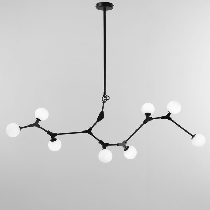 Contemporary Scandinavian Magic Bean Branch Glass Aluminum 8-Light Chandeliers For Living Room