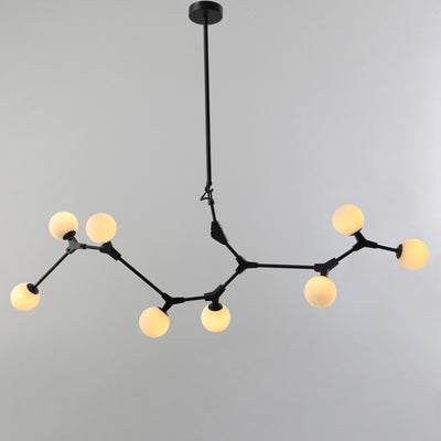 Contemporary Scandinavian Magic Bean Branch Glass Aluminum 8-Light Chandeliers For Living Room