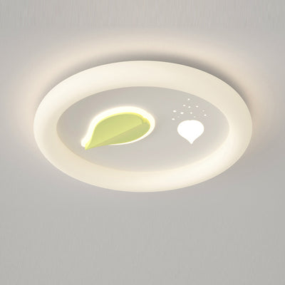 Modern Art Deco Clover Leaf Butterfly Round PE Iron LED Flush Mount Ceiling Light For Living Room