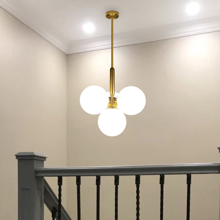 Moderner minimalistischer Magic Bean Branch Glas Eisen 4-Licht Kronleuchter für Wohnzimmer 