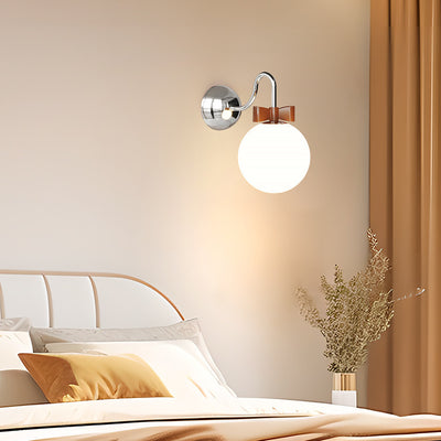 Modern Minimalist Bow Pumpkin Orb Glass Iron LED Wall Sconce Lamp For Bedroom