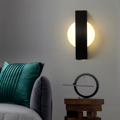 Modern Minimalist Curved Square Round Acrylic Iron LED Wall Sconce Lamp For Bedroom