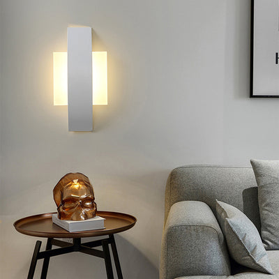 Modern Minimalist Curved Square Round Acrylic Iron LED Wall Sconce Lamp For Bedroom