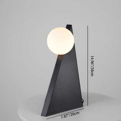 Modern Simplicity Magic Bean Triangle Cone Glass Iron 1-Light Table Lamp For Living Room