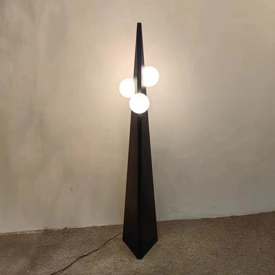 Modern Minimalist Triangle Cone Magic Bean Glass Iron 3-Light Standing Floor Lamp For Living Room