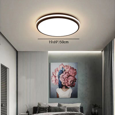 Modern Minimalist Round Heart Circle Acrylic Iron LED Flush Mount Ceiling Light For Bedroom