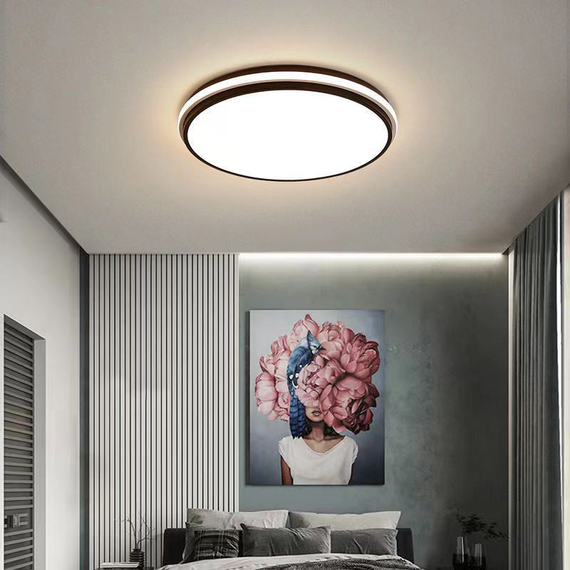 Modern Minimalist Round Heart Circle Acrylic Iron LED Flush Mount Ceiling Light For Bedroom