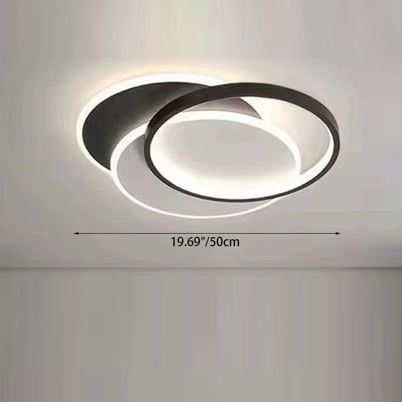 Modern Minimalist Square Rectangle Round Acrylic Iron LED Flush Mount Ceiling Light For Living Room