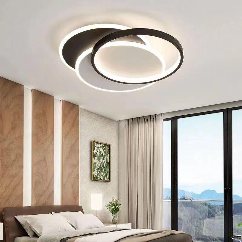 Modern Minimalist Square Rectangle Round Acrylic Iron LED Flush Mount Ceiling Light For Living Room