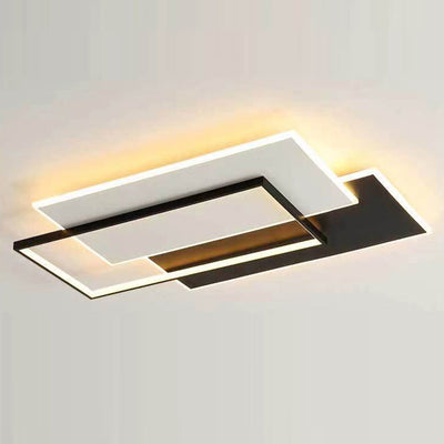 Modern Minimalist Square Rectangle Round Acrylic Iron LED Flush Mount Ceiling Light For Living Room