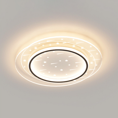 Modern Minimalist Round Square Rectangle Acrylic Aluminum Iron LED Flush Mount Ceiling Light For Living Room