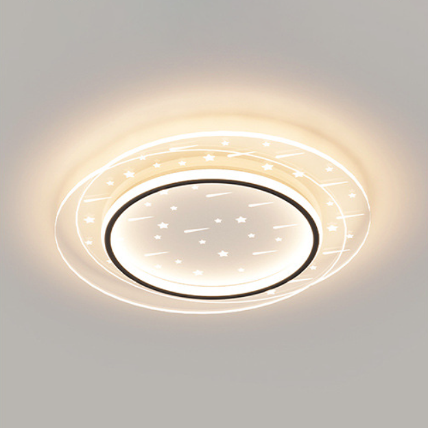 Modern Minimalist Round Square Rectangle Acrylic Aluminum Iron LED Flush Mount Ceiling Light For Living Room