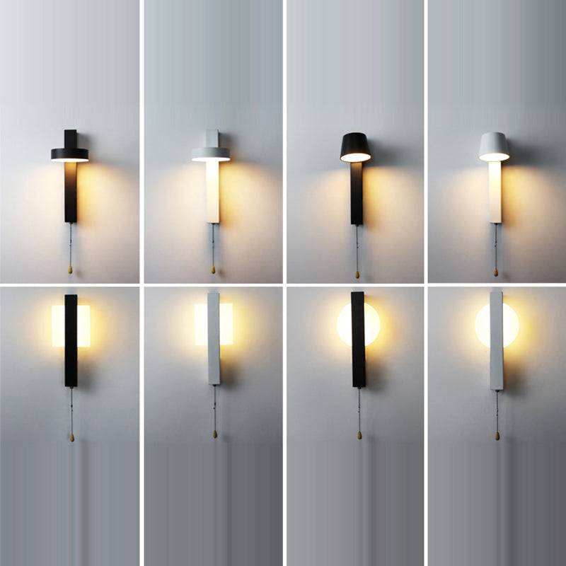 Modern Simplicity Round Cylinder Square Acrylic Iron LED Wall Sconce Lamp For Living Room