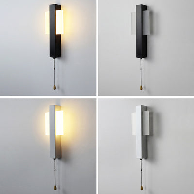 Modern Simplicity Round Cylinder Square Acrylic Iron LED Wall Sconce Lamp For Living Room