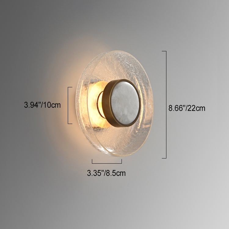 Moderne minimalistische runde Glas-Eisen-LED-Wandleuchte für das Wohnzimmer 