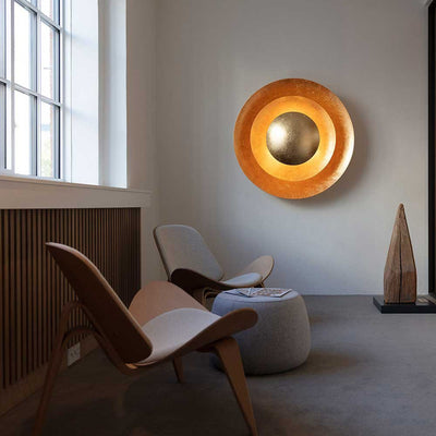 Modern Luxury Round Iron LED Wall Sconce Lamp For Living Room