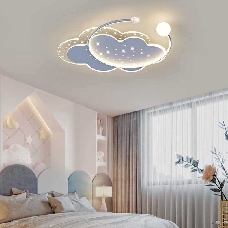 Moderne minimalistische Blumenwolke Acryl Hardware LED Deckenleuchte für das Schlafzimmer 