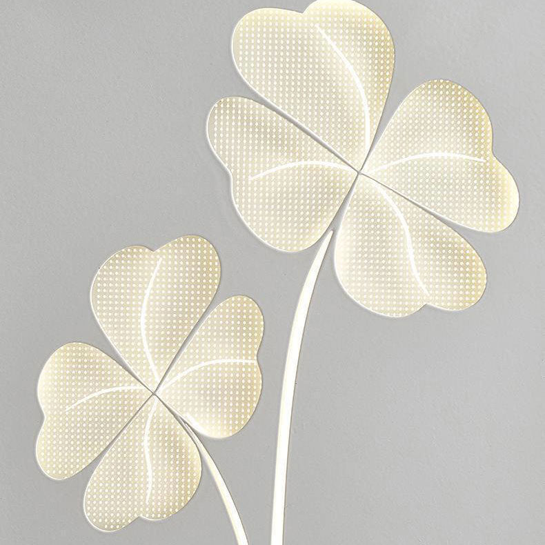 Moderne minimalistische runde rechteckige Klee-Ginkgo-Biloba-Acryl-Eisen-LED-Wandleuchte für das Wohnzimmer 