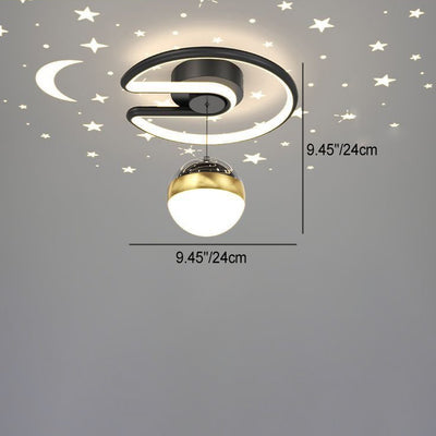 Modern Minimalist Round Cylinder Arc Acrylic Silicone Iron LED Semi-Flush Mount Ceiling Light For Bedroom