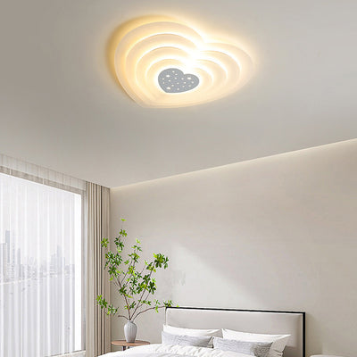 Modern Minimalist Heart Shape Acrylic Iron LED Flush Mount Ceiling Light For Bedroom