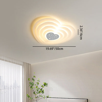 Modern Minimalist Heart Shape Acrylic Iron LED Flush Mount Ceiling Light For Bedroom