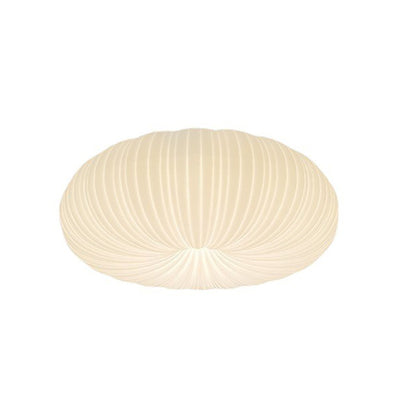 Modern Simplicity Cream Pumpkin Round PE Iron LED Flush Mount Ceiling Light For Living Room