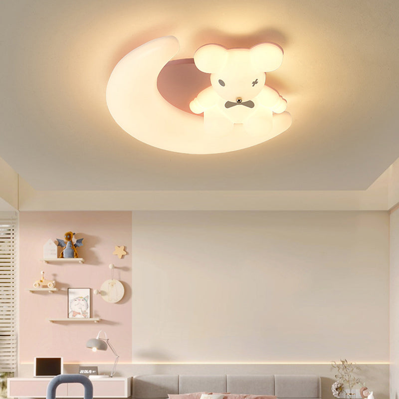 Modern Art Deco Kids Cartoon Pinwheel Beach Round PE Iron LED Flush Mount Ceiling Light For Bedroom