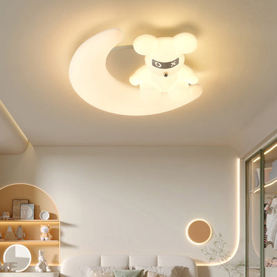 Modern Art Deco Kids Cartoon Pinwheel Beach Round PE Iron LED Flush Mount Ceiling Light For Bedroom