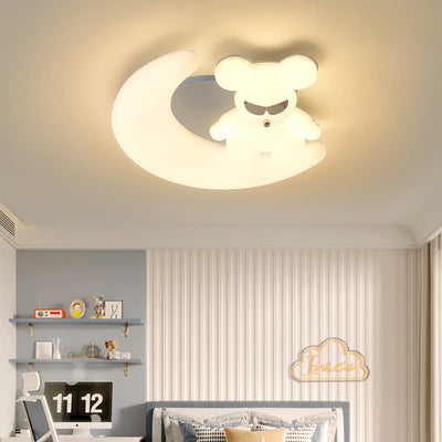 Modern Art Deco Kids Cartoon Pinwheel Beach Round PE Iron LED Flush Mount Ceiling Light For Bedroom