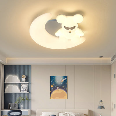 Modern Art Deco Kids Cartoon Pinwheel Beach Round PE Iron LED Flush Mount Ceiling Light For Bedroom