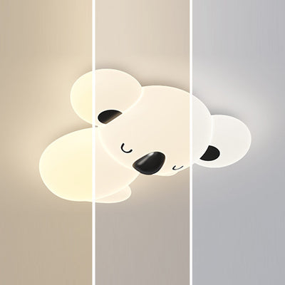 Modern Art Deco Kids Cartoon Koala Bear PE Iron LED Flush Mount Ceiling Light For Bedroom