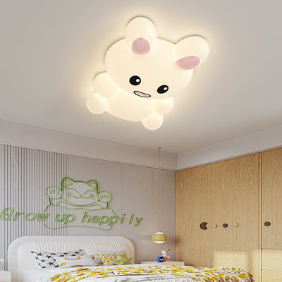 Contemporary Creative Cartoon Bee Airplane Rabbit Plastic Iron LED Flush Mount Ceiling Light For Living Room