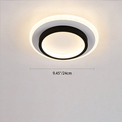 Modern Simplicity Square Round Acrylic Iron LED Flush Mount Ceiling Light For Living Room