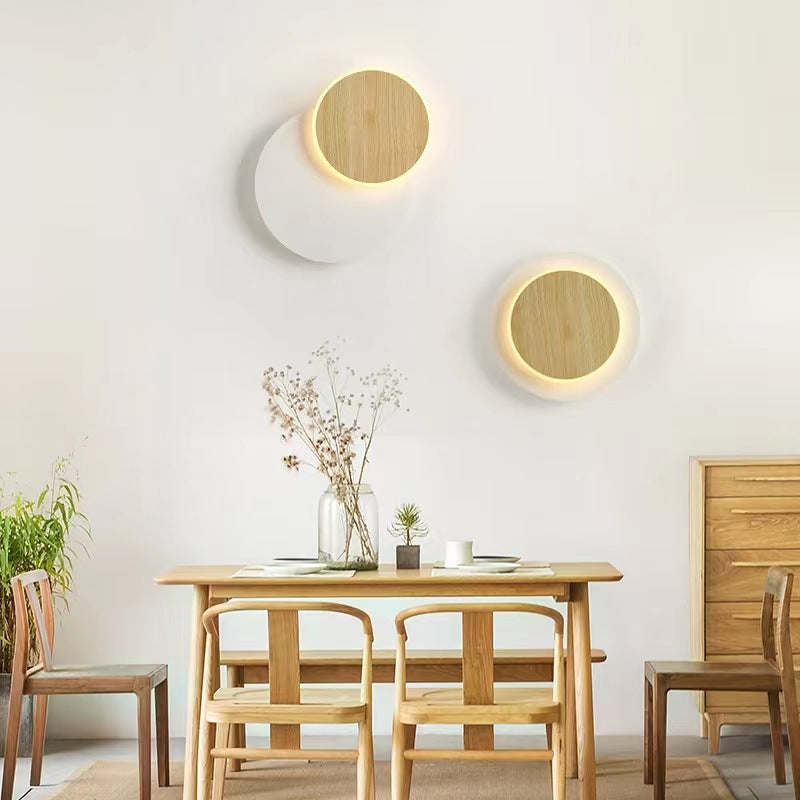 Contemporary Scandinavian Round Square Acrylic Iron LED Wall Sconce Lamp For Living Room