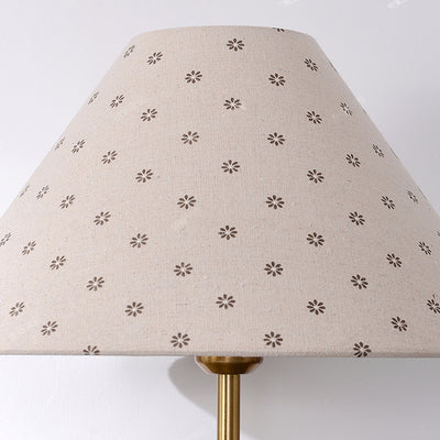 Traditional French Irregular Square Cone Fabric Wood 1-Light Table Lamp For Bedroom