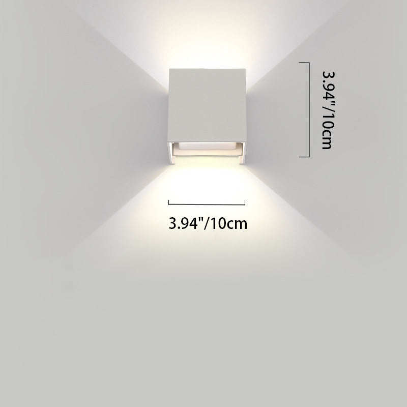 Modern Minimalist Rectangle Square Aluminum LED Wall Sconce Lamp For Living Room