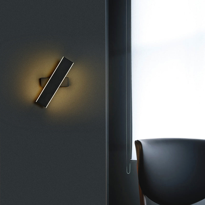 Modern Minimalist Rotatable Rectangle Acrylic Aluminum LED Wall Sconce Lamp For Living Room