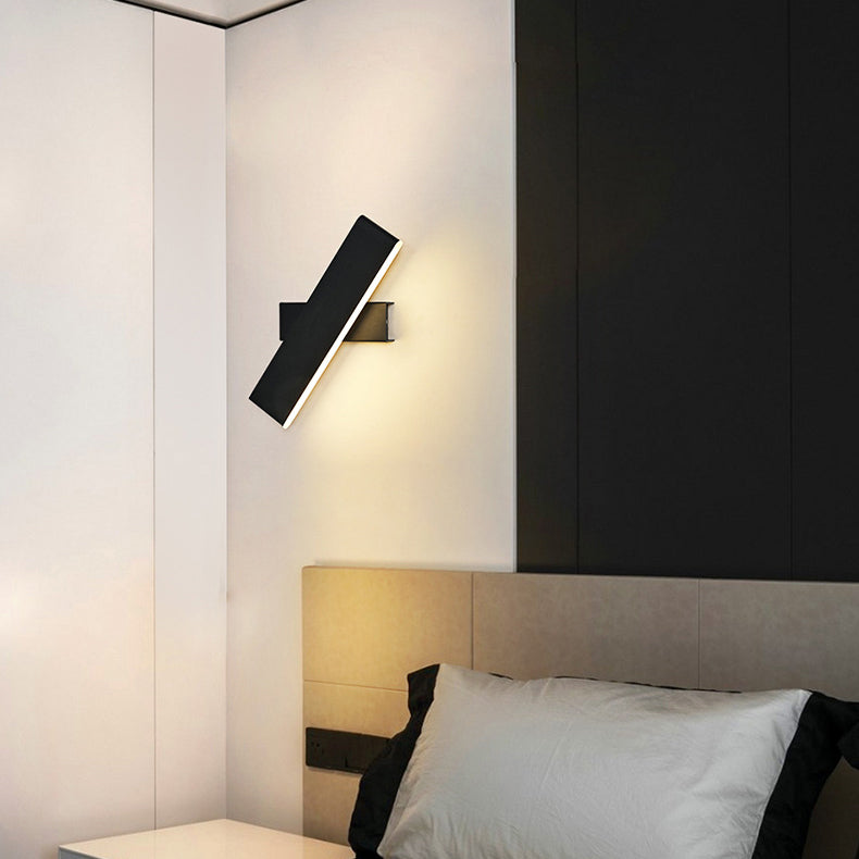 Modern Minimalist Rotatable Rectangle Acrylic Aluminum LED Wall Sconce Lamp For Living Room