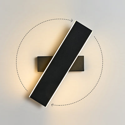 Modern Minimalist Rotatable Rectangle Acrylic Aluminum LED Wall Sconce Lamp For Living Room