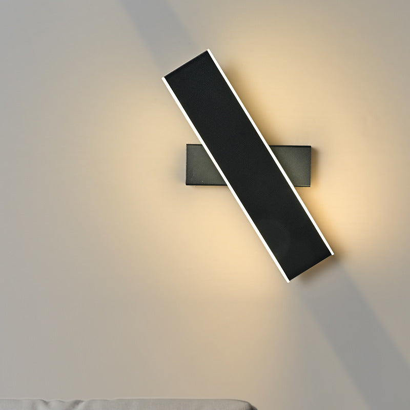 Modern Minimalist Rotatable Rectangle Acrylic Aluminum LED Wall Sconce Lamp For Living Room