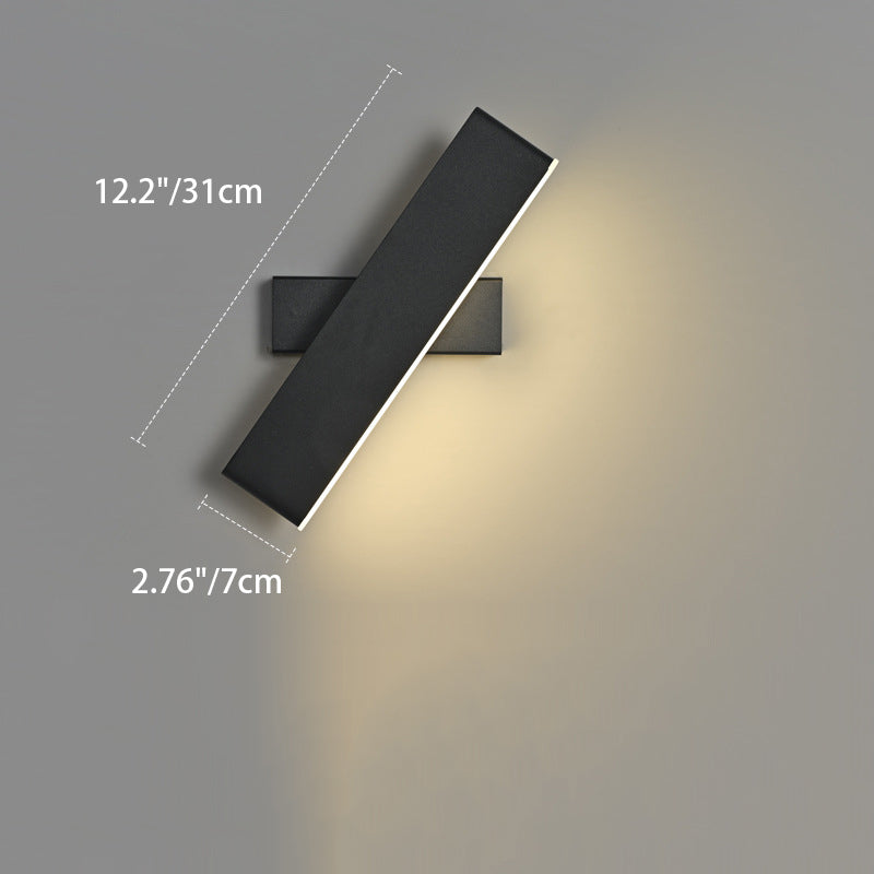 Modern Minimalist Rotatable Rectangle Acrylic Aluminum LED Wall Sconce Lamp For Living Room