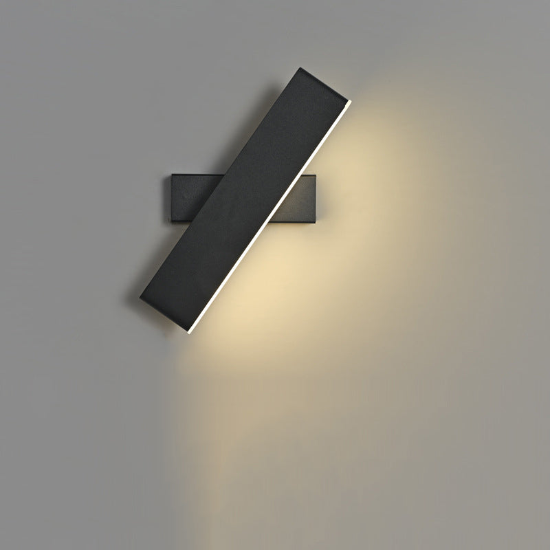 Modern Minimalist Rotatable Rectangle Acrylic Aluminum LED Wall Sconce Lamp For Living Room