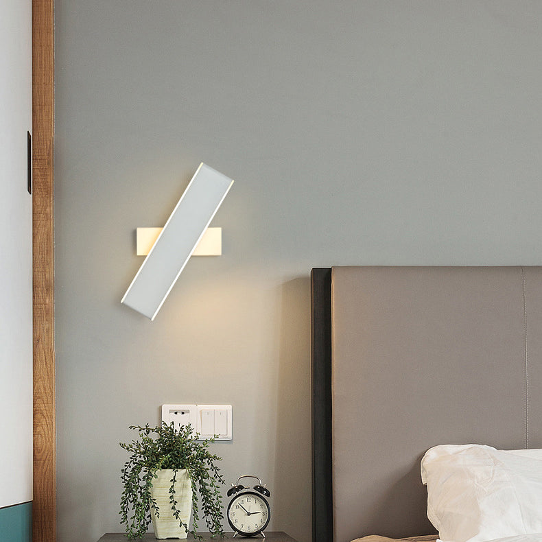 Modern Minimalist Rotatable Rectangle Acrylic Aluminum LED Wall Sconce Lamp For Living Room