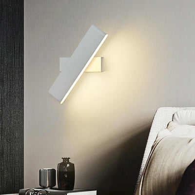 Modern Minimalist Rotatable Rectangle Acrylic Aluminum LED Wall Sconce Lamp For Living Room