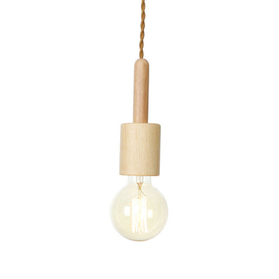 Modern Simplicity Triangle Cylinder Round Glass Wood Iron 1-Light Pendant Light For Living Room