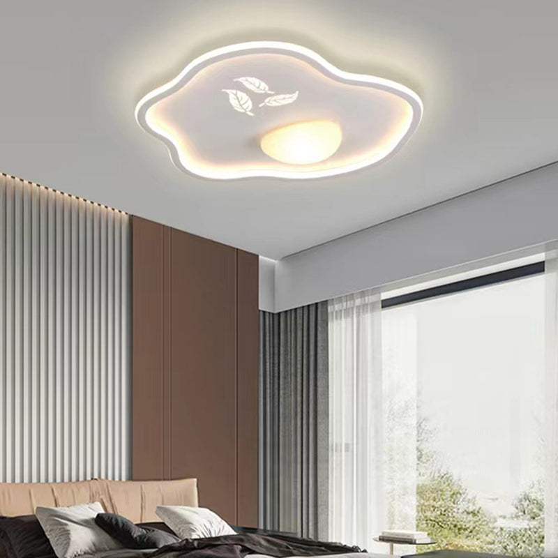 Modern Minimalist Clouds Round Square Silicone Acrylic Hardware LED Flush Mount Ceiling Light For Bedroom