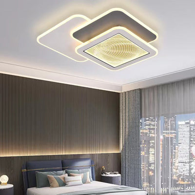 Modern Minimalist Clouds Round Square Silicone Acrylic Hardware LED Flush Mount Ceiling Light For Bedroom