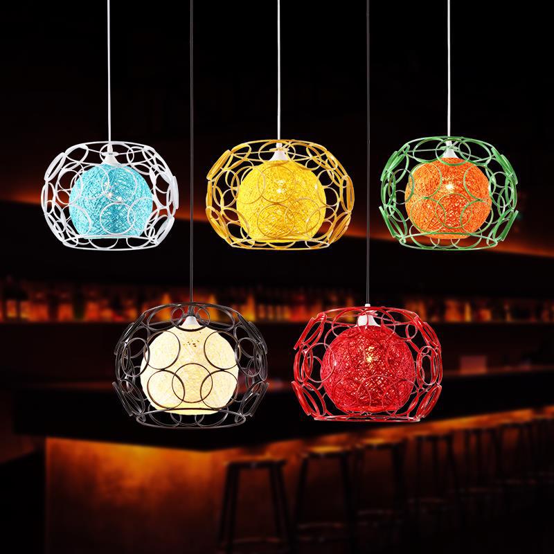 Modern Minimalist Round Hollowed Out Sesame Ball Iron 1-Light Pendant Light For Living Room