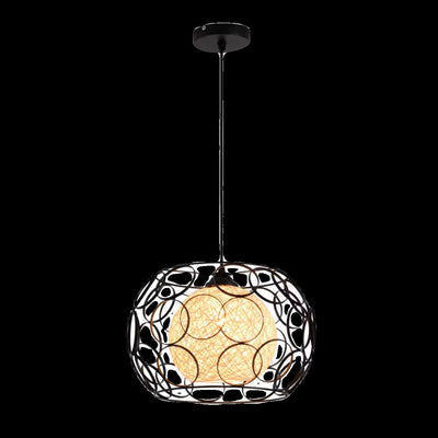 Modern Minimalist Round Hollowed Out Sesame Ball Iron 1-Light Pendant Light For Living Room